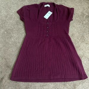 Abercrombie baby doll burgundy top